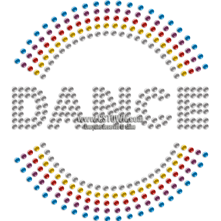 Dance and Rainbow Rhinestone Heat Transfer for Mask